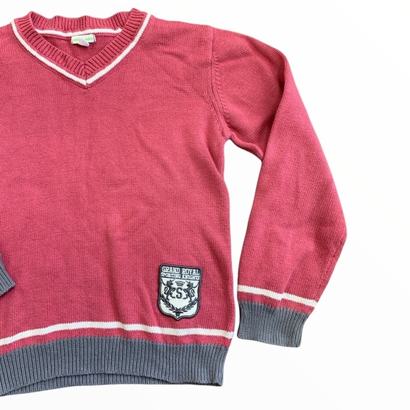 VERTBAUDET (UK) Varsity Badge Knit Sweater With Long Sleeves Salmon Pink Boy 8Y - Picture 4 of 9